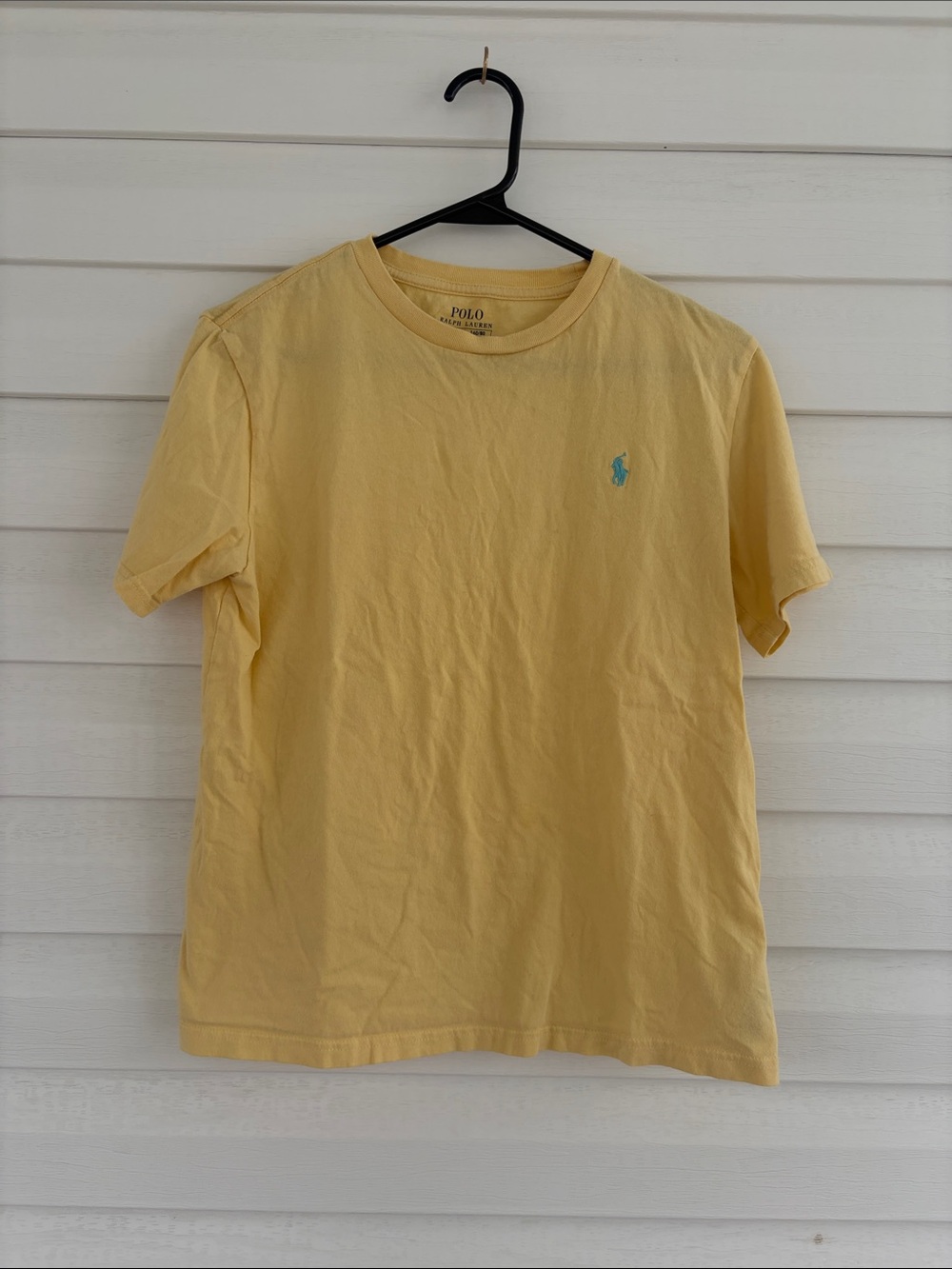 Polo by Ralph Lauren Pale Yellow Short Sleeve Tee with Aqua Logo